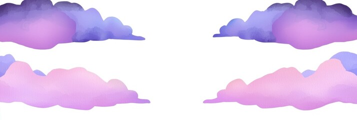 Poster - Watercolor Clouds in Purple and Pink Hues