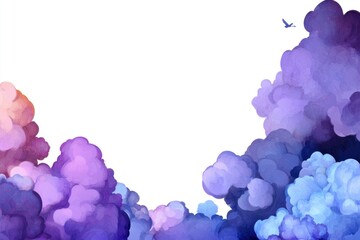 Poster - Watercolor Clouds Illustration with Copy Space