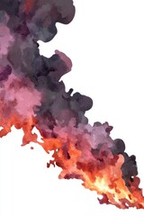 Poster - Abstract Watercolor Smoke and Fire