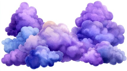 Poster - Watercolor Purple Clouds Illustration