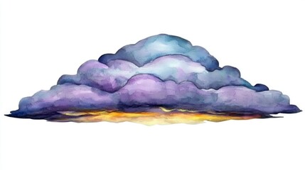 Poster - Watercolor Painting of a Storm Cloud