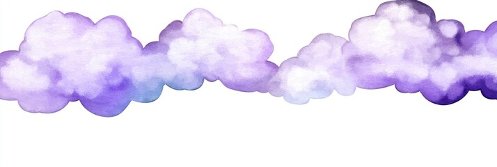 Canvas Print - Watercolor Purple Clouds Seamless Pattern