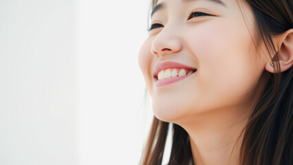 Wall Mural - Close up of a beautiful woman smiling