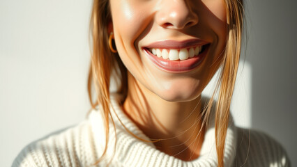 Wall Mural - Close-up of a Woman's Smiling Face