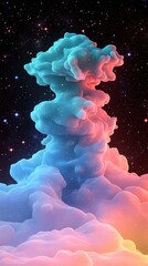 Canvas Print - Abstract Cloud Formation Against a Starry Night Sky