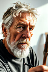 Wall Mural - Portrait of a Senior Man with a Gray Beard