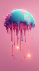 Sticker - Abstract Dripping Paint Mushroom