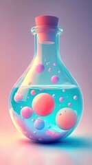 Canvas Print - Glass Bottle with Colorful Spheres