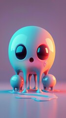 Sticker - Cute 3D Render of a Melting Character