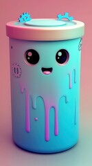 Sticker - Cute Cartoon Can with Dripping Paint