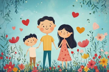 friendly family and father day, generative ai