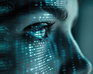 Poster - Digital Eye, data screen, futuristic cyber security