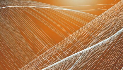 Canvas Print - abstract orange background with white lines