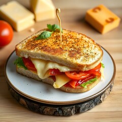 cheese sandwich in resturant for serving mockup