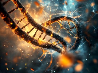 Poster - Burning DNA Helix.