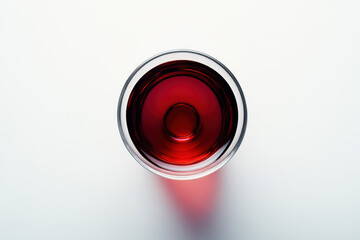 Elegant Red Wine Glass on White Background