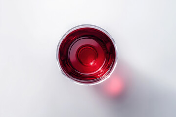 Elegant Red Wine Glass on White Background