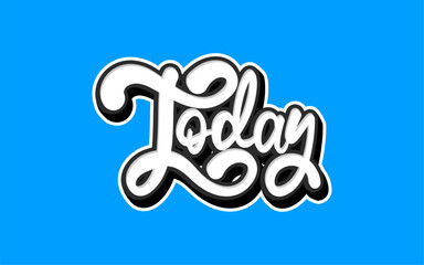 Poster - lettering today with blue background 3d style. 3d text effects