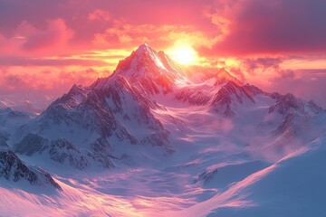 Poster - mountains covered with snow