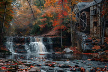 Wall Mural - autumn leaves in the park