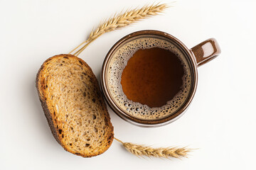 Poster - Fermented Russian Kvass in Rustic Mug