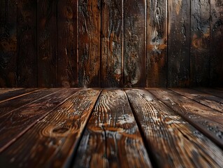 Dark Wooden Backdrop with Rich Grain for Elegant Product Presentation