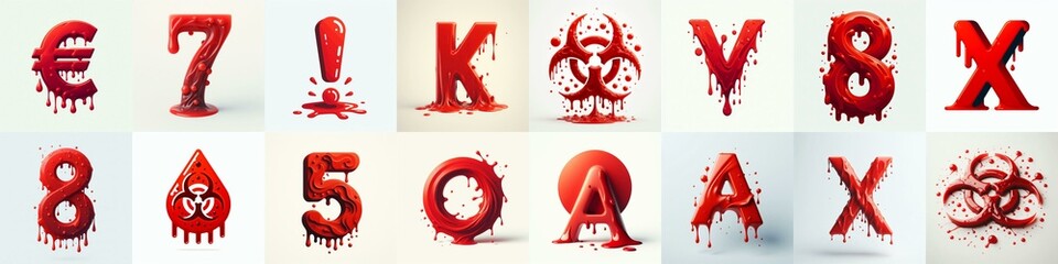 Red Lettering Typeface. AI generated illustration