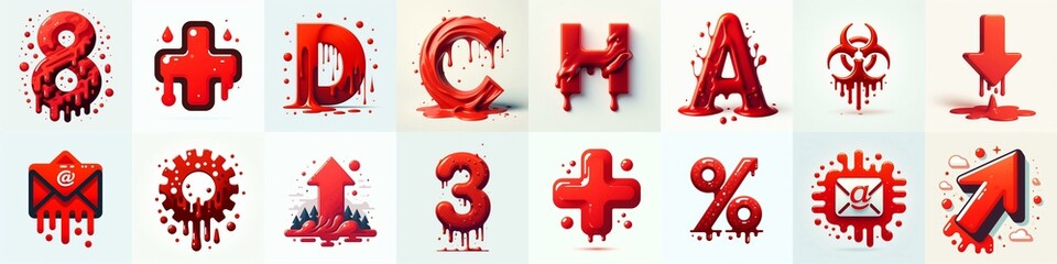 Red Lettering Typeface. AI generated illustration