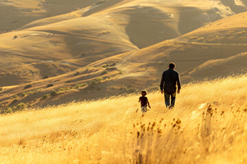 Poster - man walking in the mountains