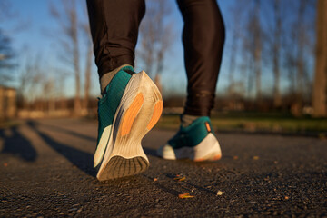 Runner's legs and shoes