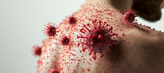 Virus skin body infection. Healthcare medical care. Generative AI technology.