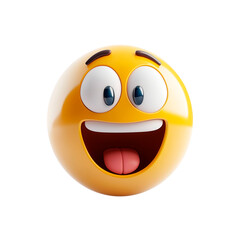 isolated 3d emoji excited face on plain background happy emoticons reaction icons