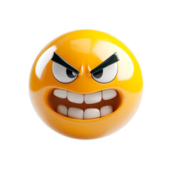 Wall Mural - isolated 3d emoji mad face on plain background emoticons angry reaction icons