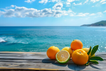 Sticker - oranges on the beach