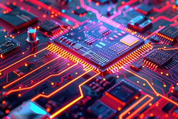 Poster - A detailed view of a computer's internal components