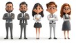 © Sarawut - Office professionals in 3D cartoon style, isolated with white background, dressed in formal attire