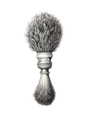 Black and white sketch of barber brush tool