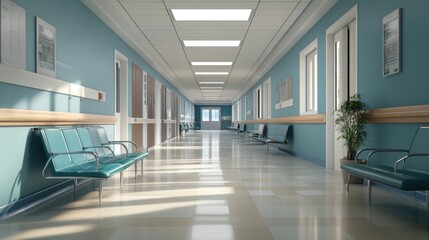 Wall Mural - Hospital Hallway Interior Design