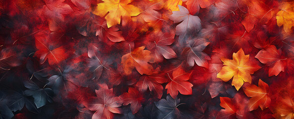 Wall Mural - Autumn or fall leaves texture abstract background