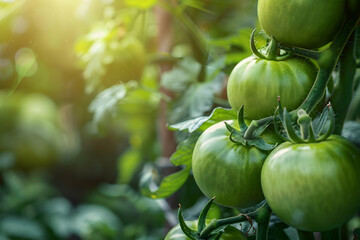 Sticker - green tomatoes on a vine