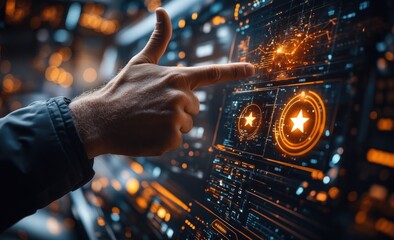 Cyberpunk Futuristic Interface Interaction
