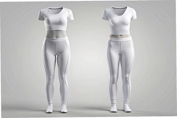 a white Sport  top and leggings 3d mockup Generative ai