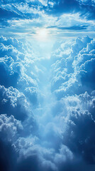 Wall Mural - A Glowing Pathway Through Heavenly Clouds