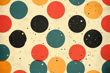 A background featuring classic vintage polka dots in muted colors. Generative AI