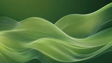 Poster - A green wave with white dots on it