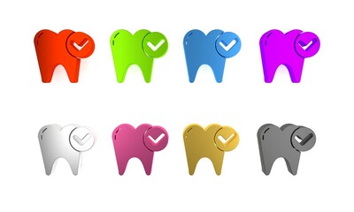 Sticker - Colorful Tooth whitening concept icon isolated on white background. Tooth symbol for dentistry clinic or dentist medical center. Minimalism concept. 3D render illustration