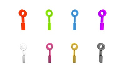 Poster - Colorful Wrench spanner icon isolated on white background. Minimalism concept. 3D render illustration