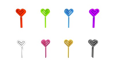 Sticker - Colorful Lollipop icon isolated on white background. Food, delicious symbol. Minimalism concept. 3D render illustration