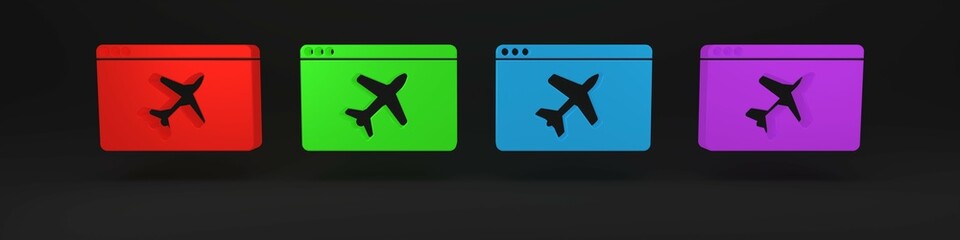 Poster - colorful website template icon isolated on black background. internet communication protocol. minima