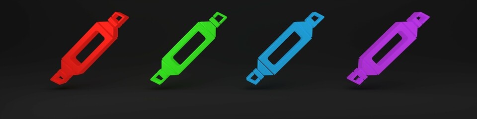 Poster - Colorful Marker pen icon isolated on black background. Minimalism concept. 3D render illustration